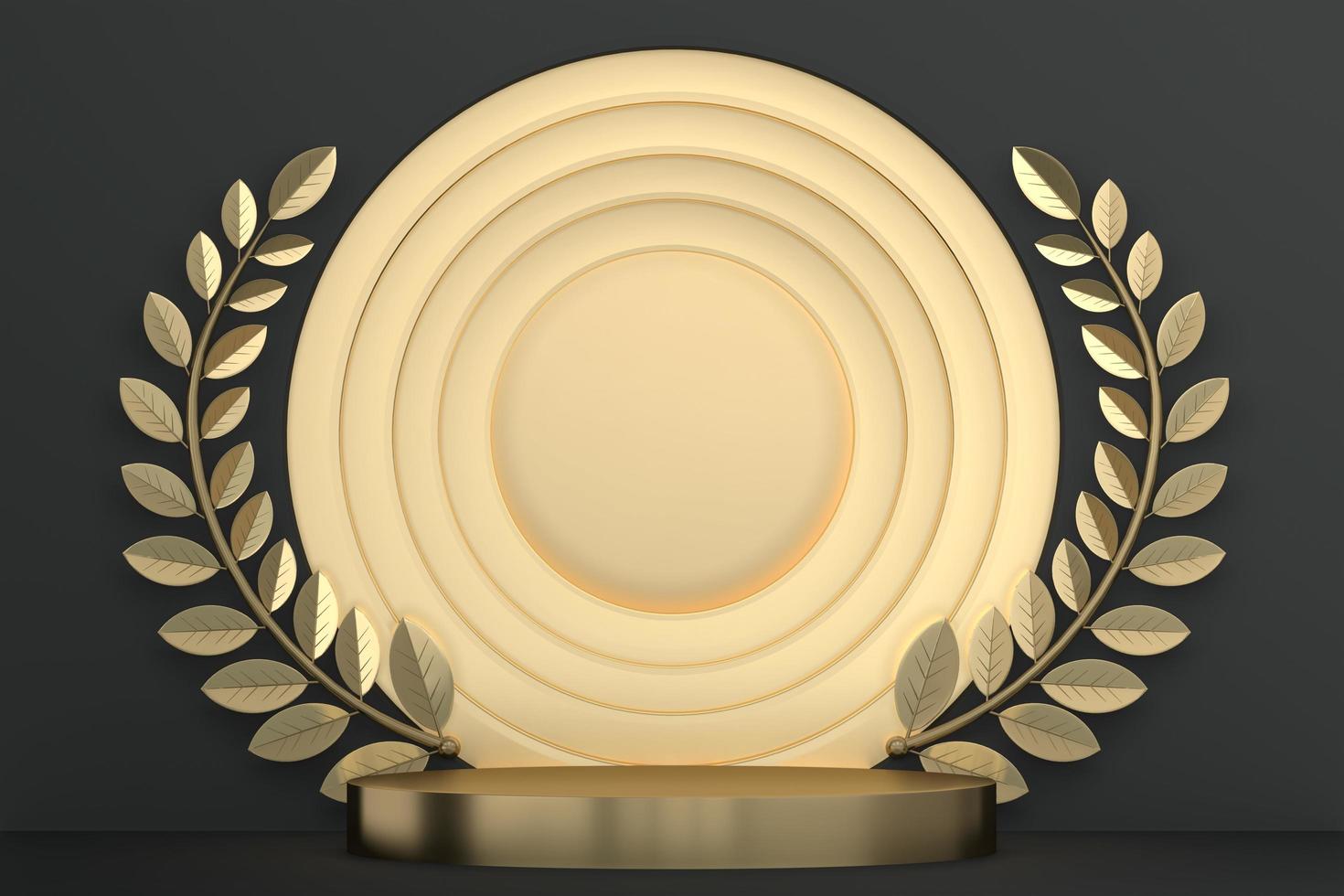 Black podium on background minimal design. 3D rendering photo