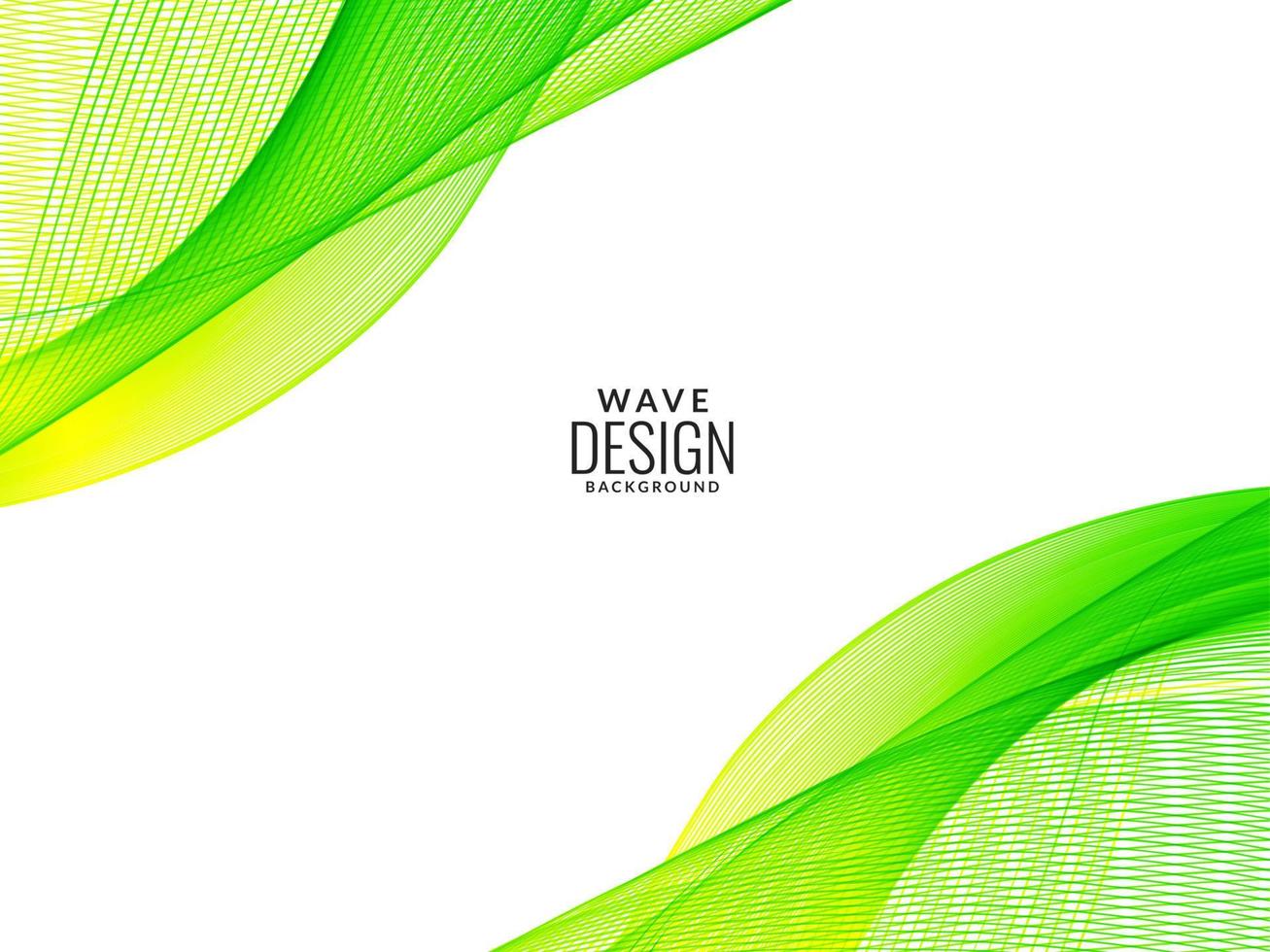 Green flowing stylish wave in white background illustration pattern vector