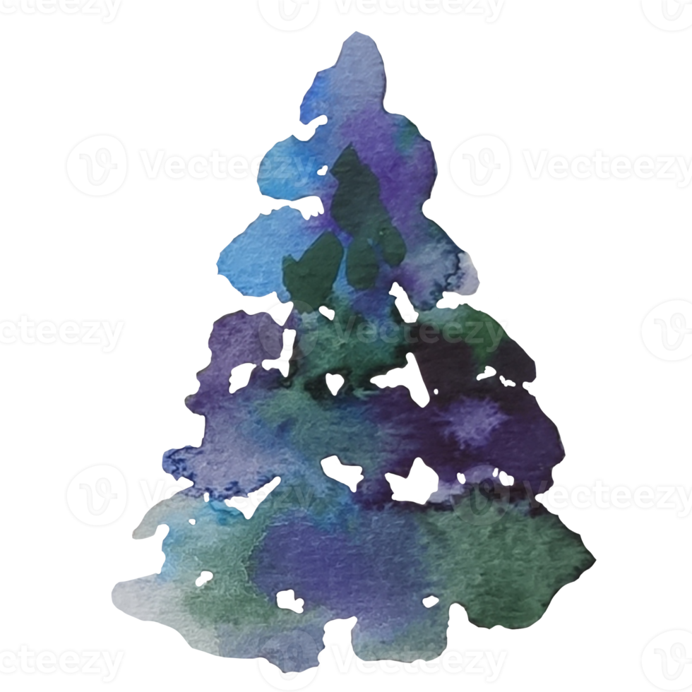 arbre de noël, illustration aquarelle de pin png