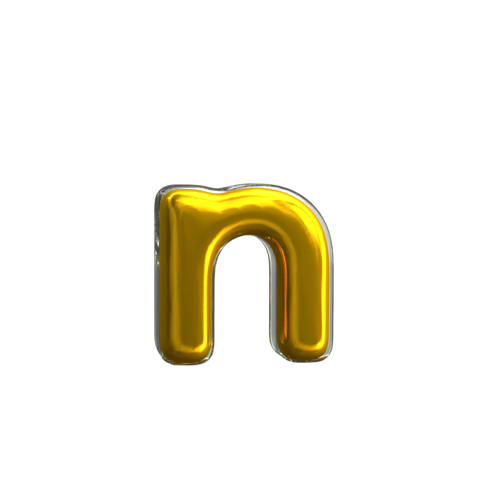 mentale giallo lettera n 3d rendere png