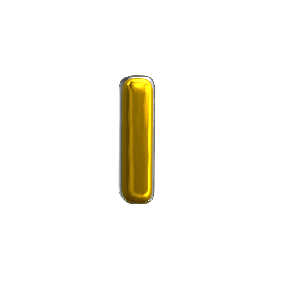 mentale giallo lettera io 3d rendere png