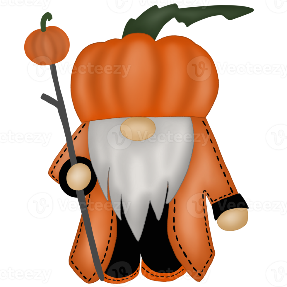 citrouille gnome d'halloween png