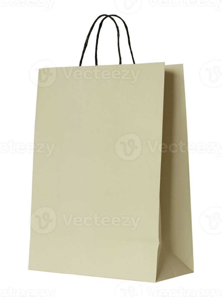 brown paper bag isolated with clipping path for mockup png