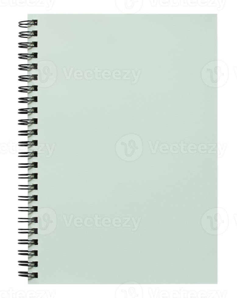 blank white spiral notebook isolated with clipping path for mockup png