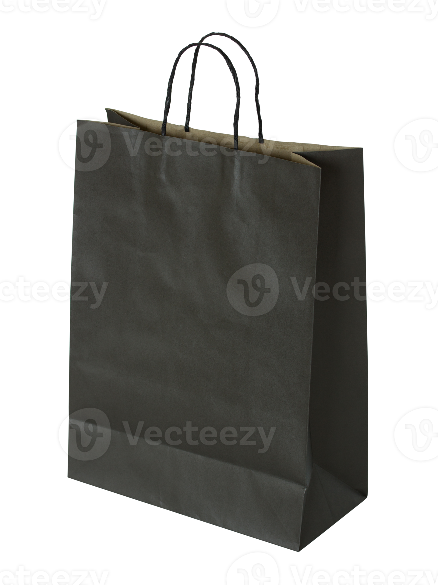 black paper bag isolated with clipping path for mockup 11380502 PNG