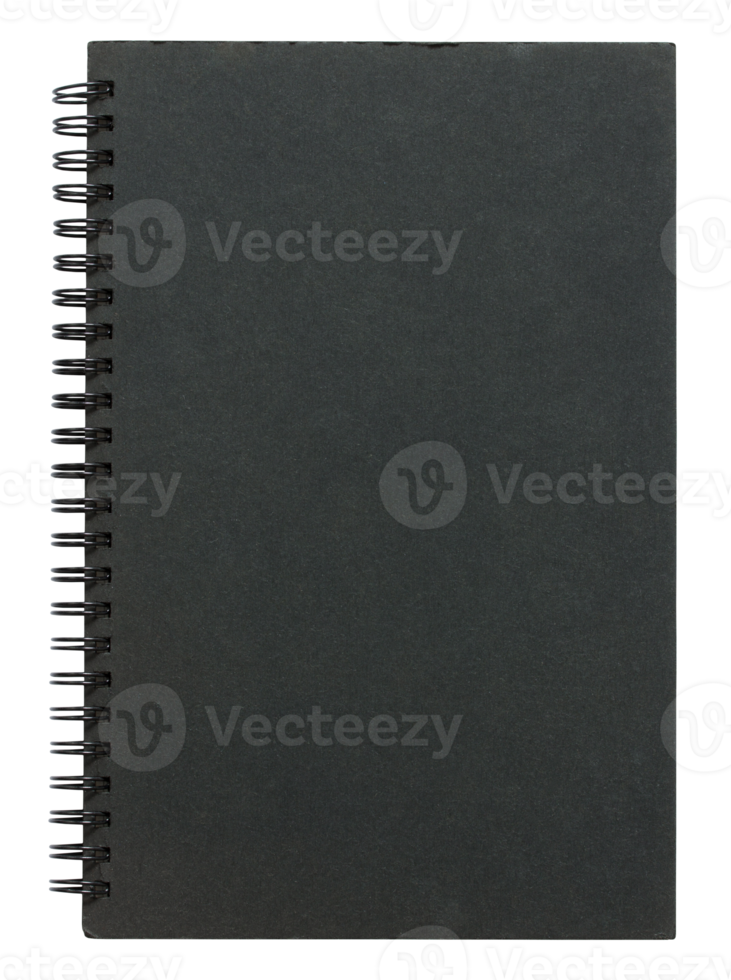 black notebook cover isolated with clipping path for mockup png