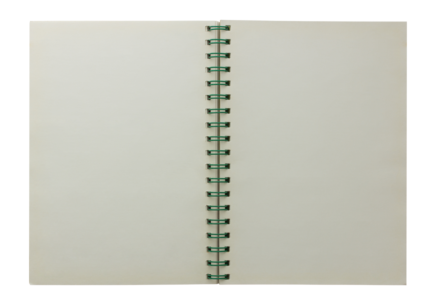 Open spiraal notitieboekje geïsoleerd met knipsel pad voor mockup png