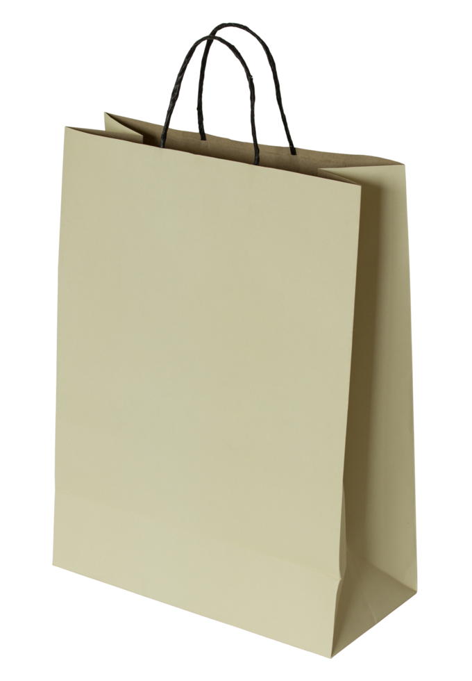 brown paper bag isolated with clipping path for mockup png