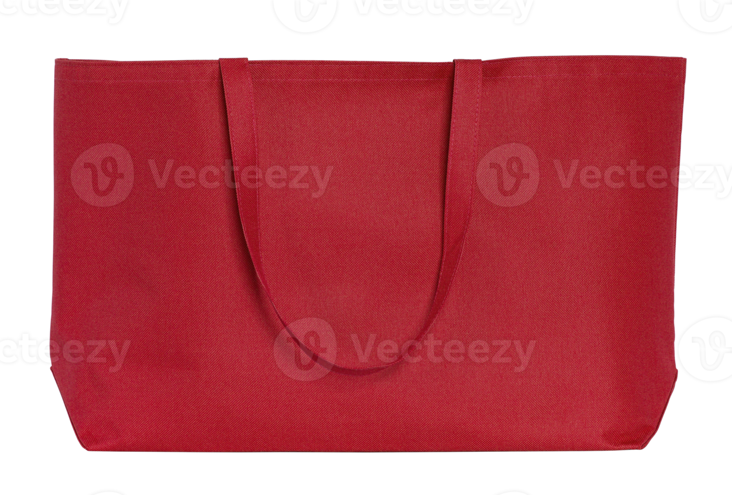 sac en tissu rouge isolé avec chemin de détourage pour maquette png