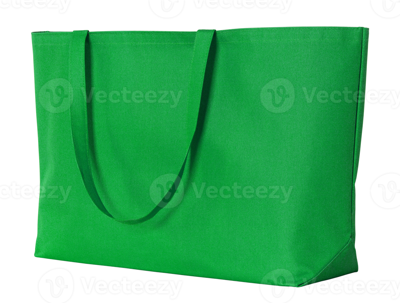 bolsa de tela verde aislada con trazado de recorte para maqueta png