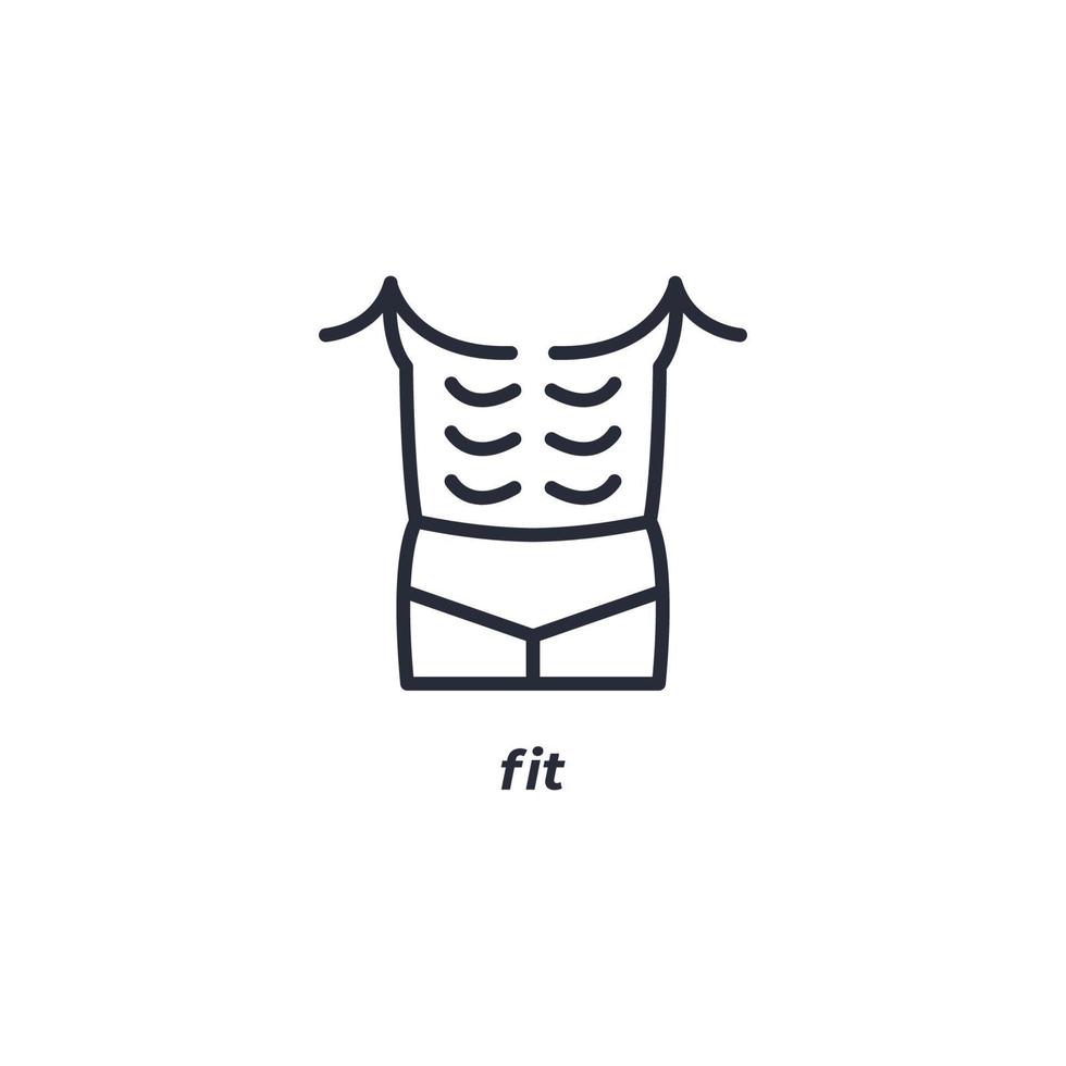 fit line icon. linear style sign for mobile concept and web design. Outline vector icon. Symbol, logo illustration. Vector graphics