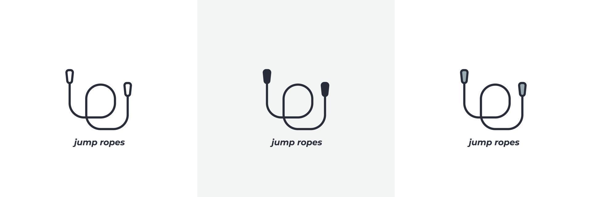 jump ropes icon. Line, solid and filled outline colorful version, outline and filled vector sign. Idea Symbol, logo illustration. Vector graphics