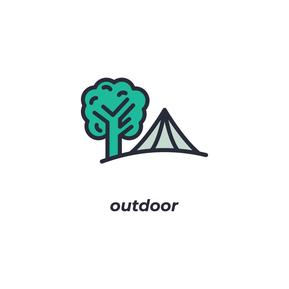 Vector sign of outdoor symbol is isolated on a white background. icon