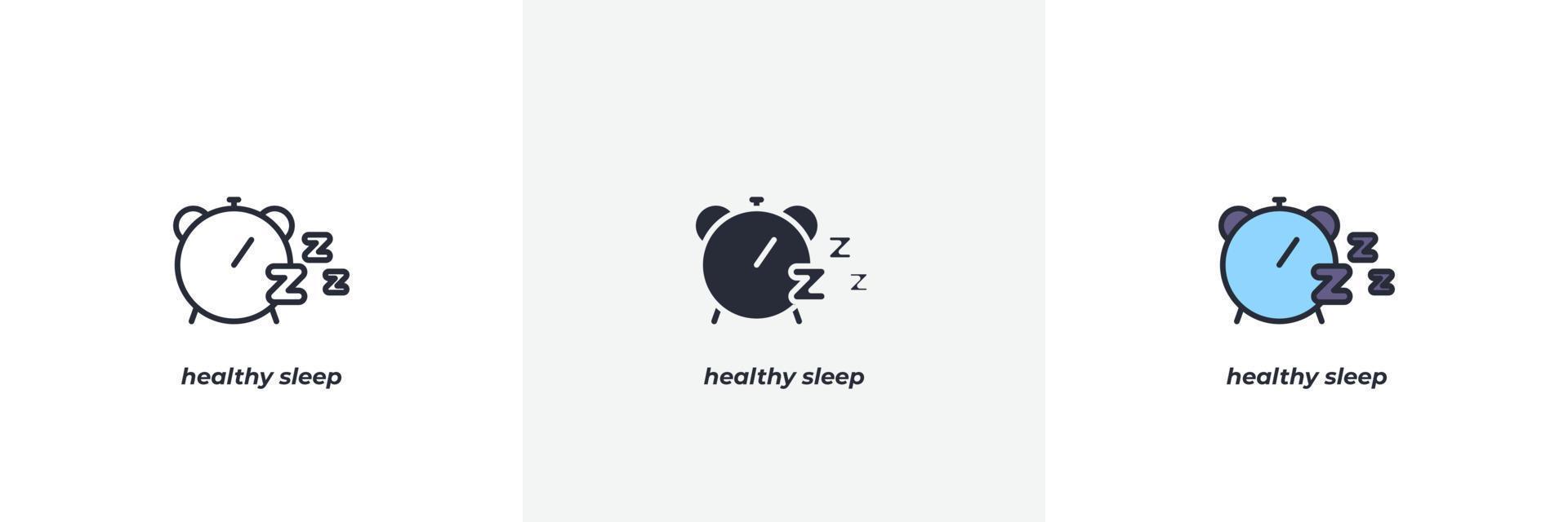 healthy sleep icon. Line, solid and filled outline colorful version, outline and filled vector sign. Idea Symbol, logo illustration. Vector graphics