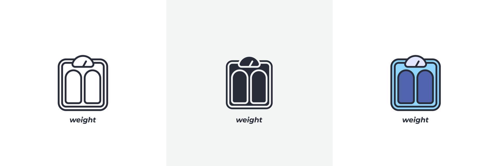 weight icon. Line, solid and filled outline colorful version, outline and filled vector sign. Idea Symbol, logo illustration. Vector graphics