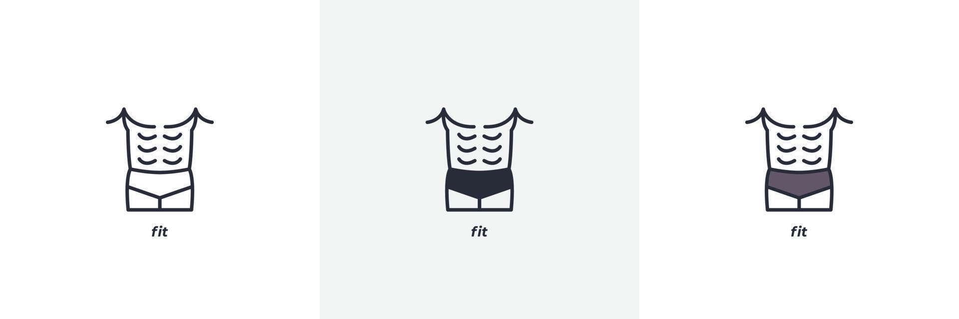 fit icon. Line, solid and filled outline colorful version, outline and filled vector sign. Idea Symbol, logo illustration. Vector graphics