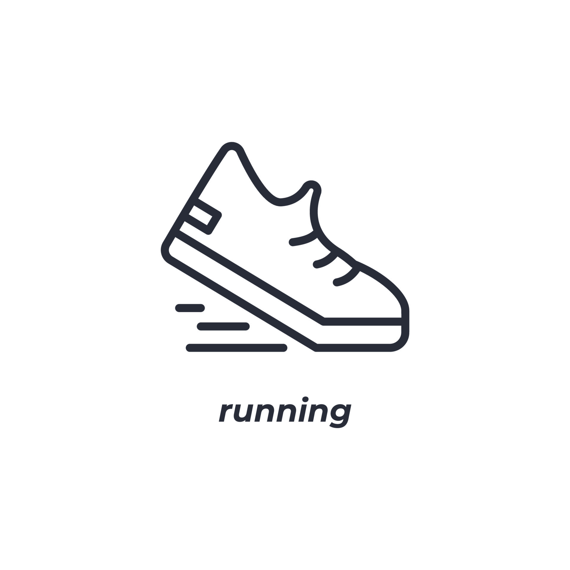 running line icon. linear style sign for mobile concept and web design ...