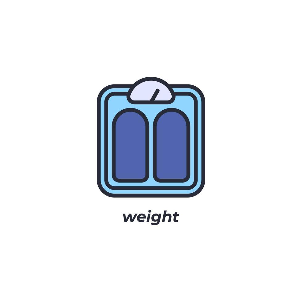 Vector sign of weight symbol is isolated on a white background. icon color editable.