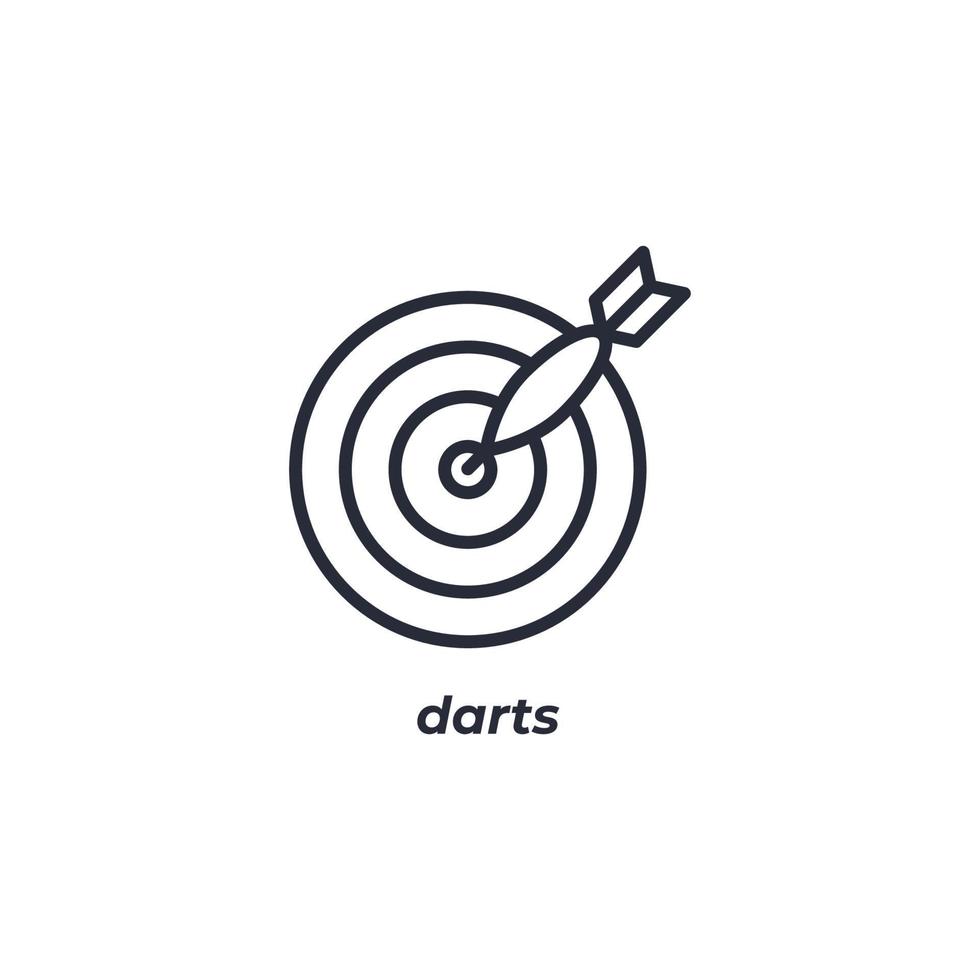 Vector sign of darts symbol is isolated on a white background. icon ...