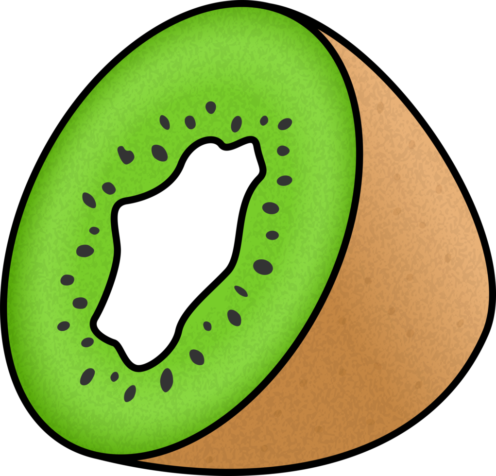 kiwi vert coupé en deux png