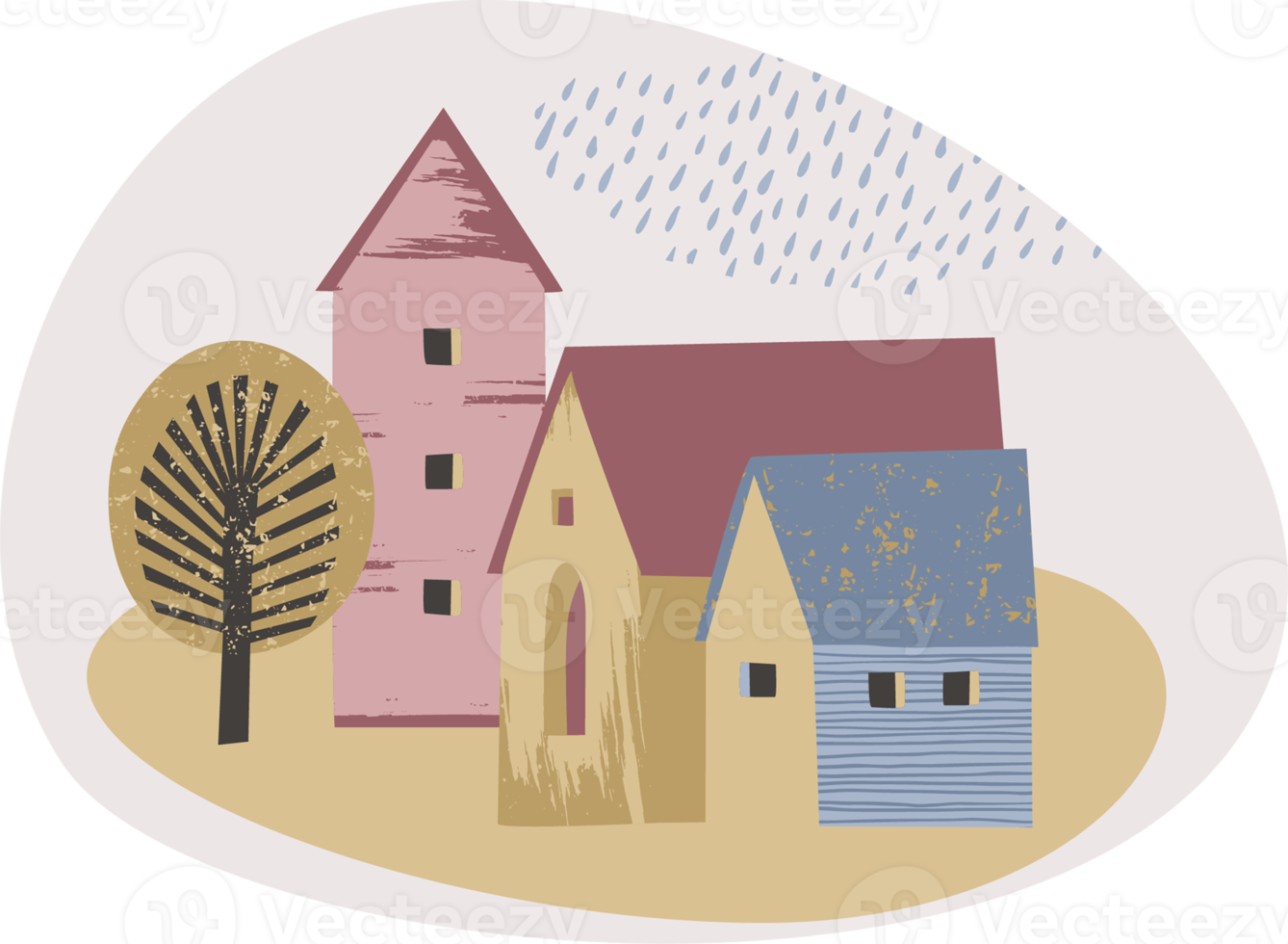 Illustration of houses. png