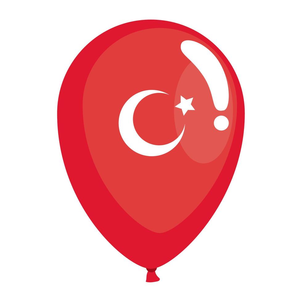 turkey flag in balloon helium vector