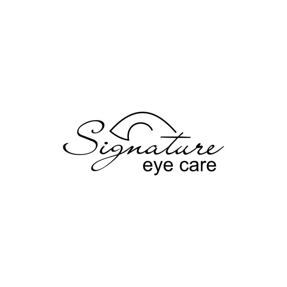 signature eye care logo design vector