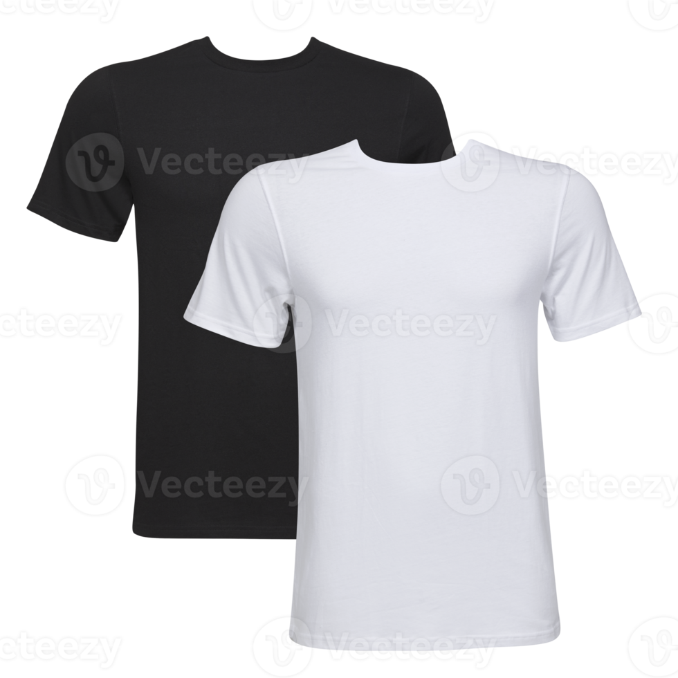 white black shirt with Clipping path transparent background png