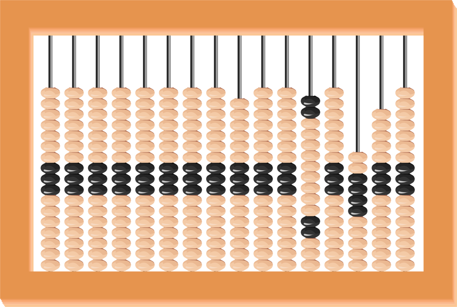 An Abacus that has been used over the centuries as a tool or machine to perform arithmetic operations such as addition and subtraction... as well as counting. In a classic wooden frame png