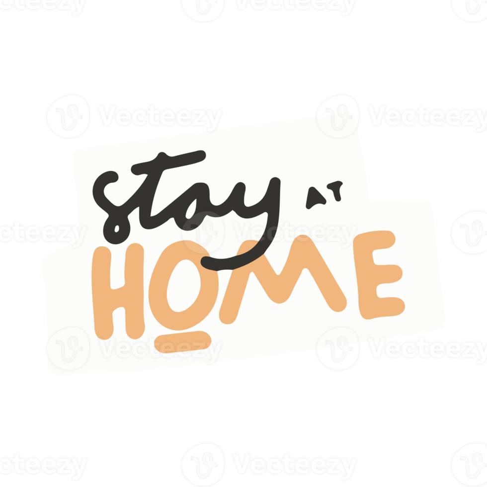 stay at home in trendy illustration for stickers design element png