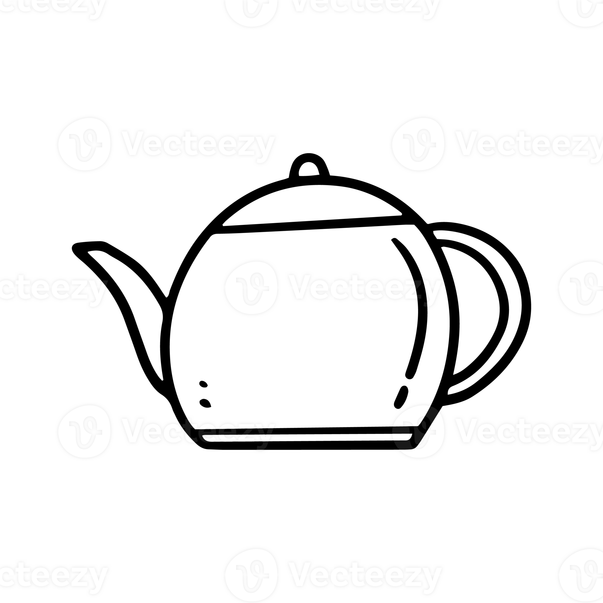 teapot line art illustration for cafe and coffee shop design element