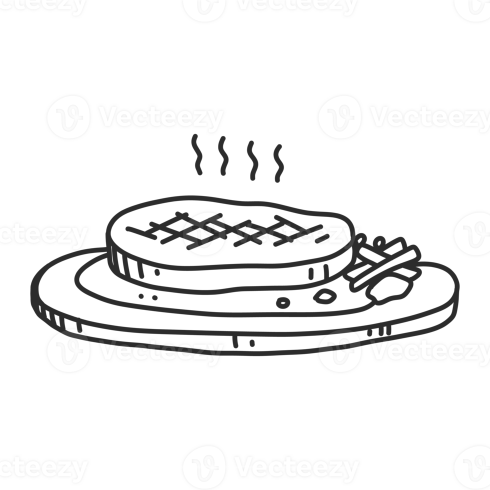 bistec en ilustración dibujada a mano, para el negocio de alimentos antecedentes aislados png