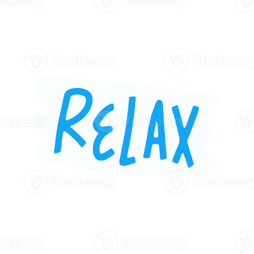 relax in trendy illustration for stickers design element png