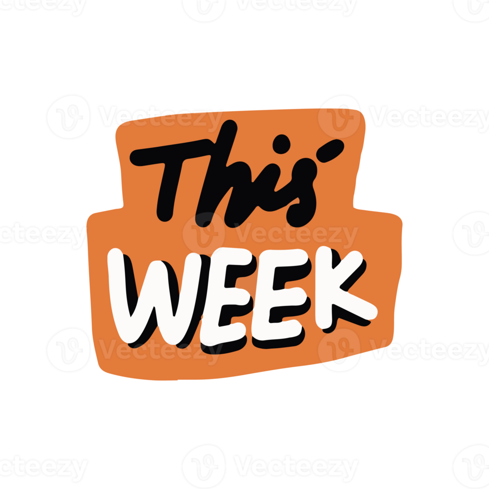 this week in trendy illustration for stickers design element png