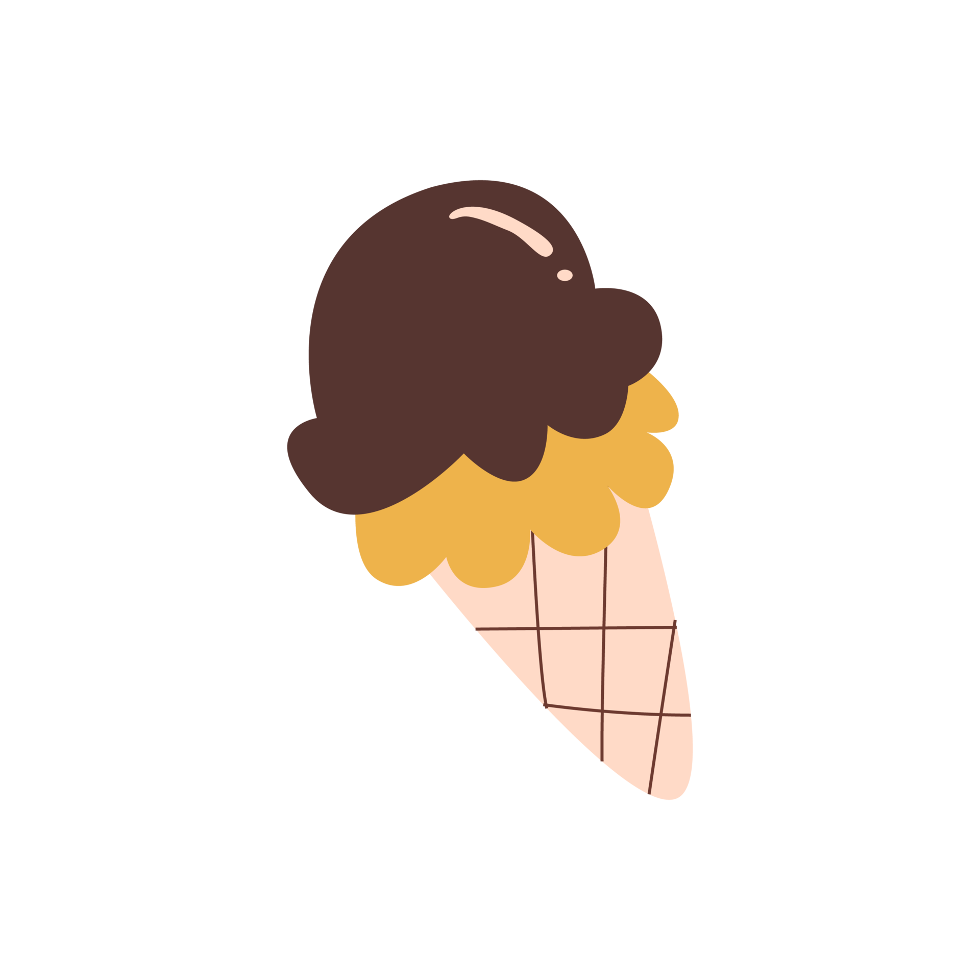 ice cream in trendy illustration for stickers and design element
