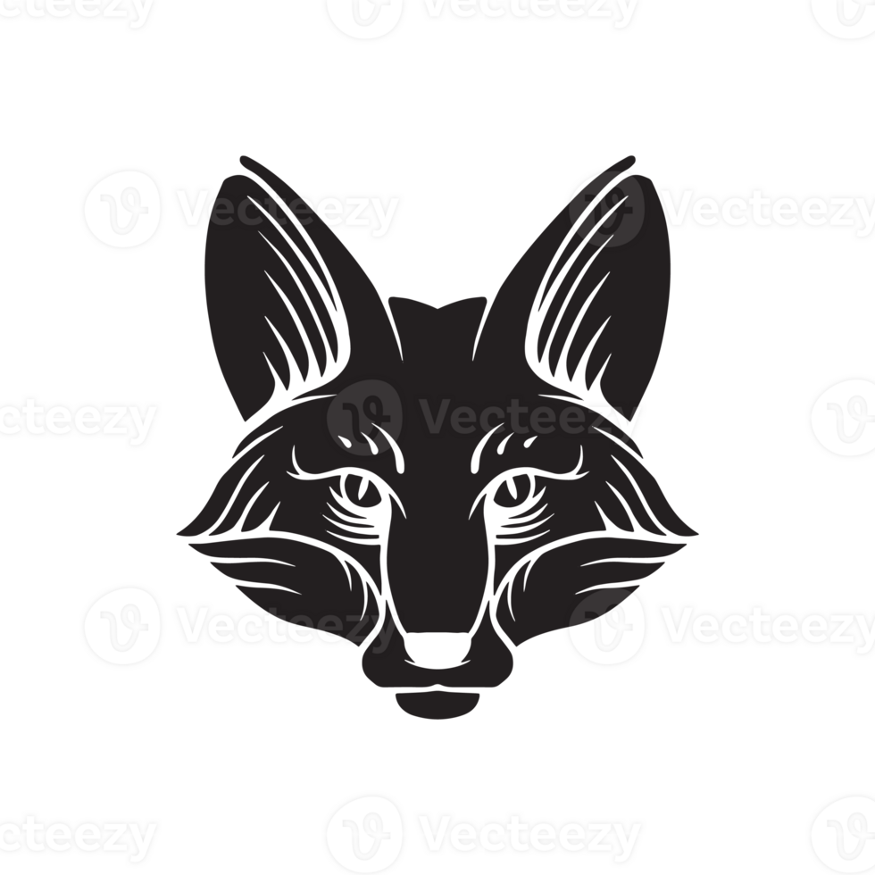 fox head illustration in wildlife logo badge illustration png