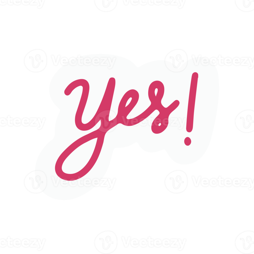 yes in trendy illustration for stickers design element png