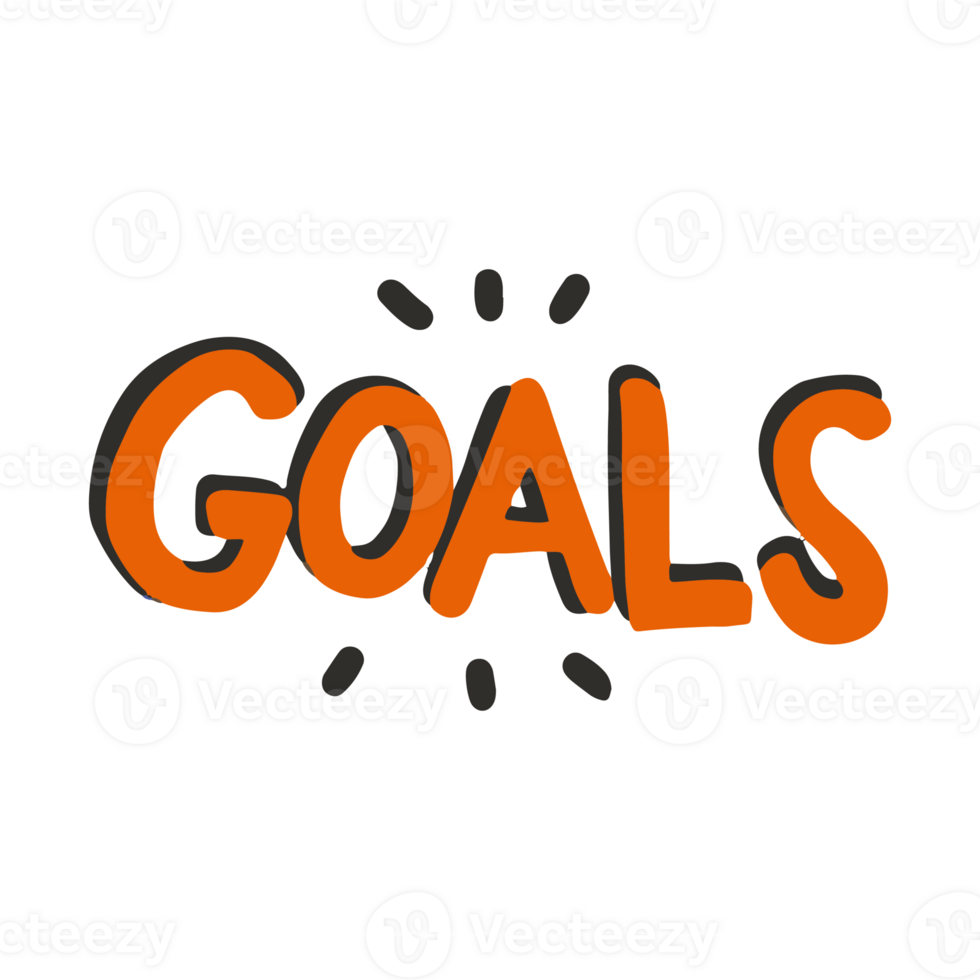 goals in trendy illustration for stickers design element png