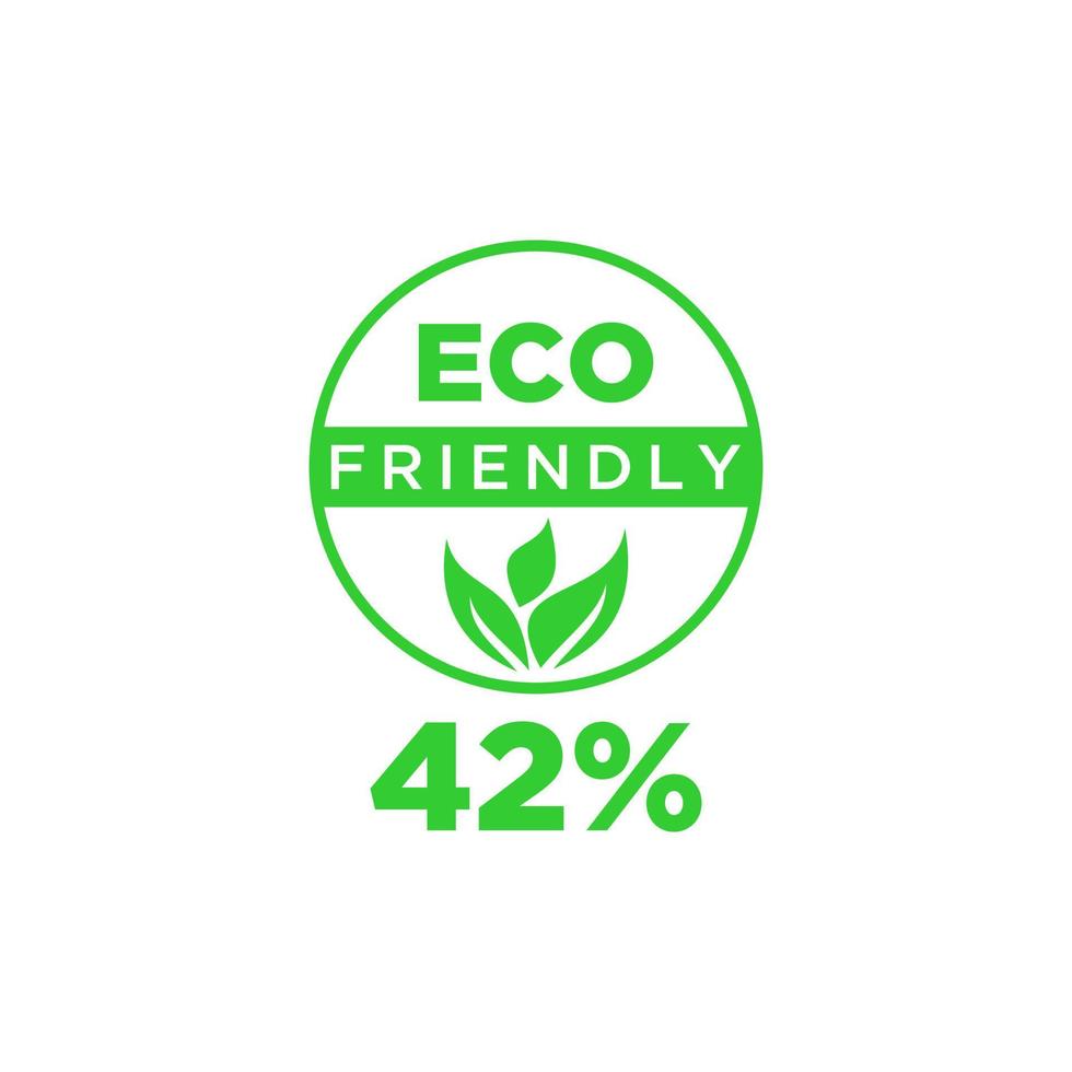 Eco friendly green leaf label sticker. vector