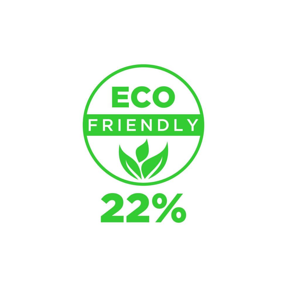 Eco friendly green leaf label sticker. vector