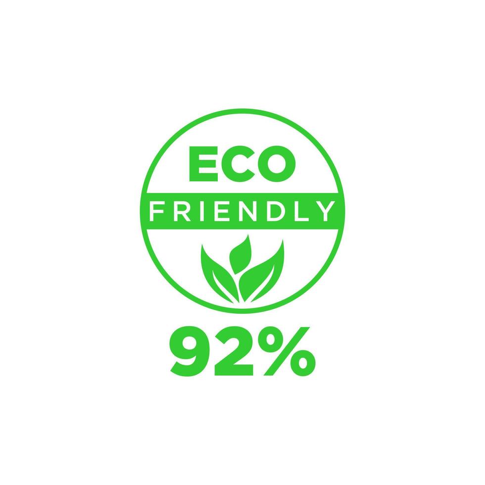 Eco friendly green leaf label sticker. vector