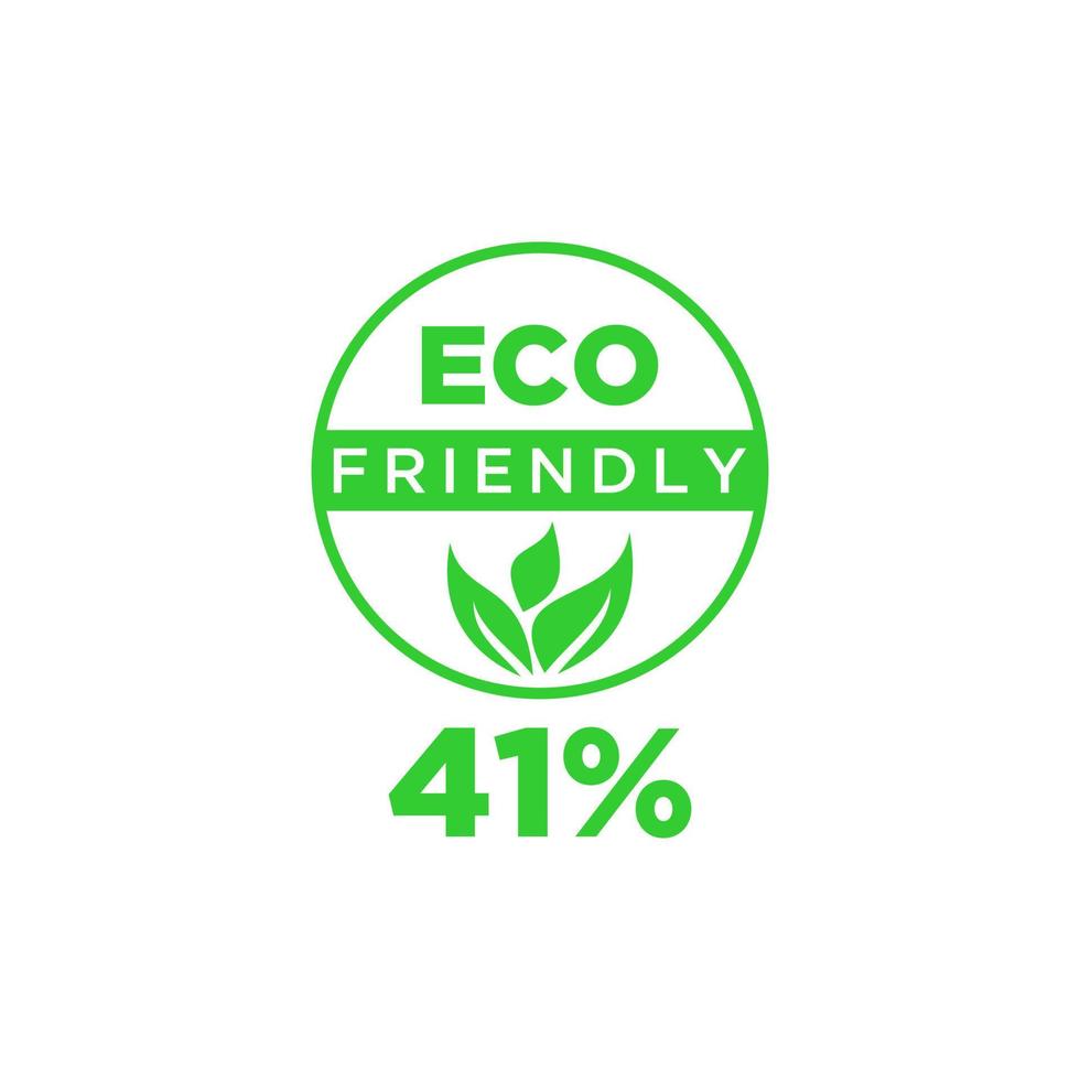 Eco friendly green leaf label sticker. vector