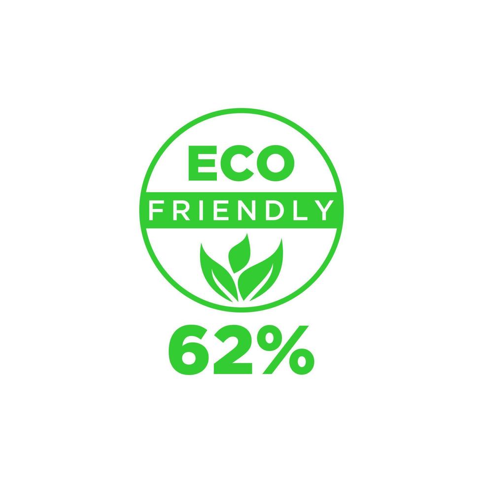 Eco friendly green leaf label sticker. vector