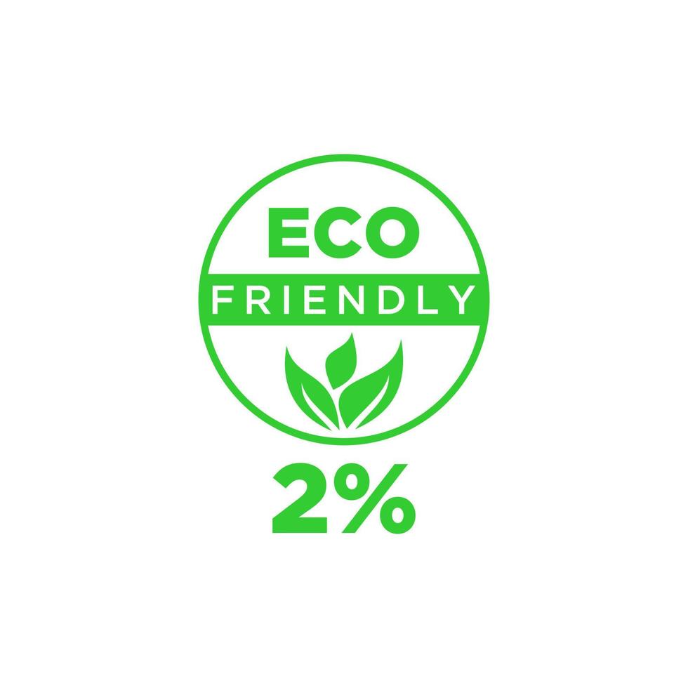 Eco friendly green leaf label sticker. vector