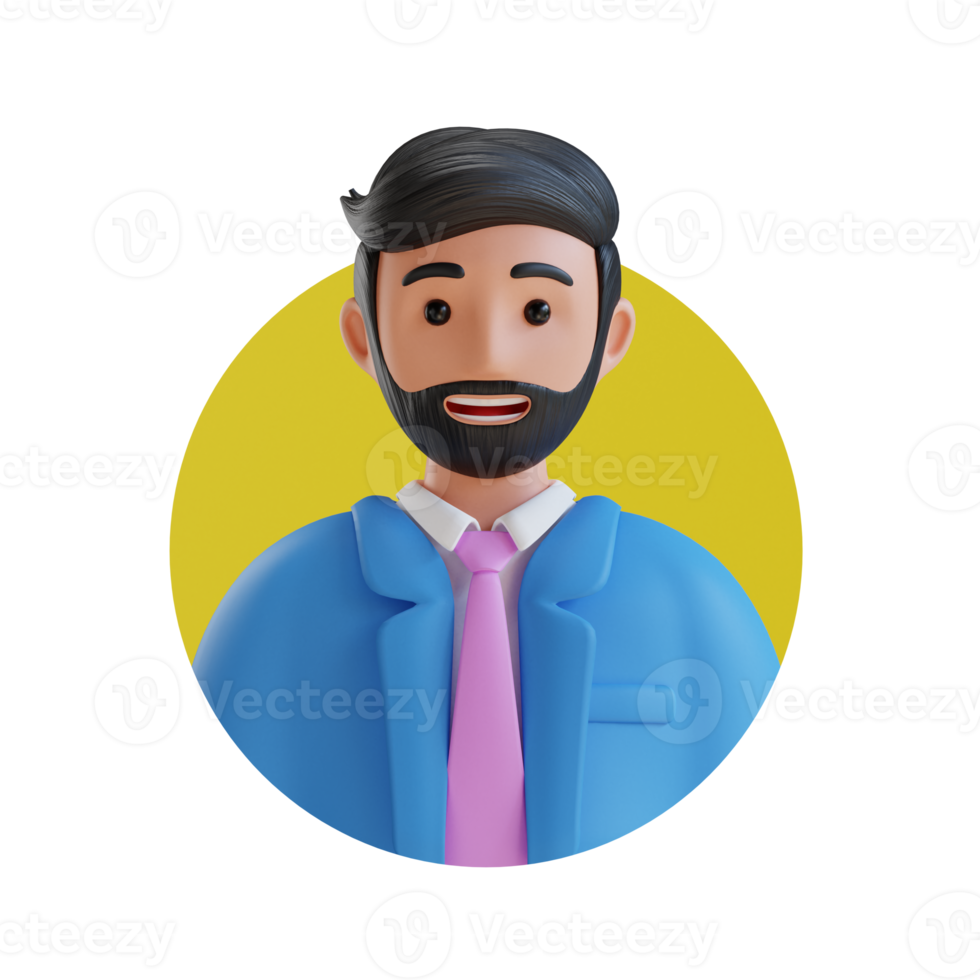 Business Manager 3D-Cartoon-Avatar-Porträt png