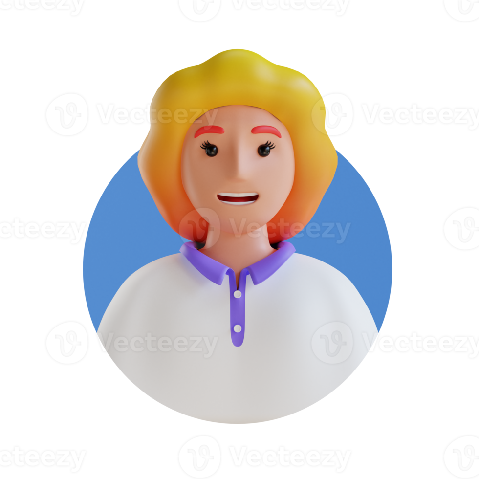 Frau 3D-Cartoon-Avatar-Porträt png