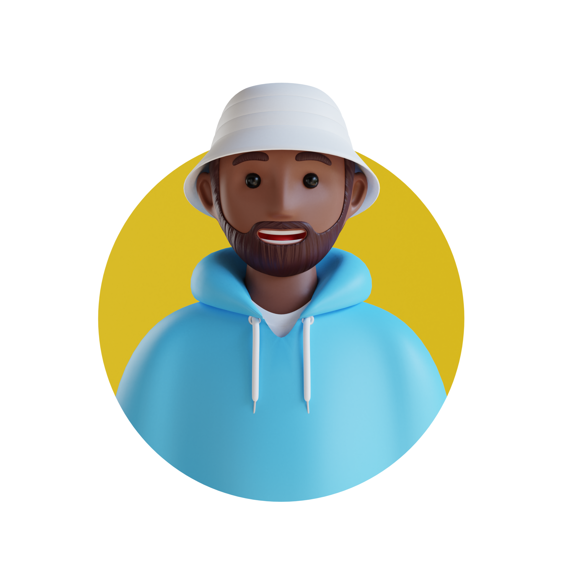 cool man 3D cartoon avatar portrait 11382103 PNG