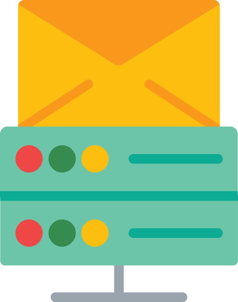 icono plano de alojamiento de correo electrónico vector