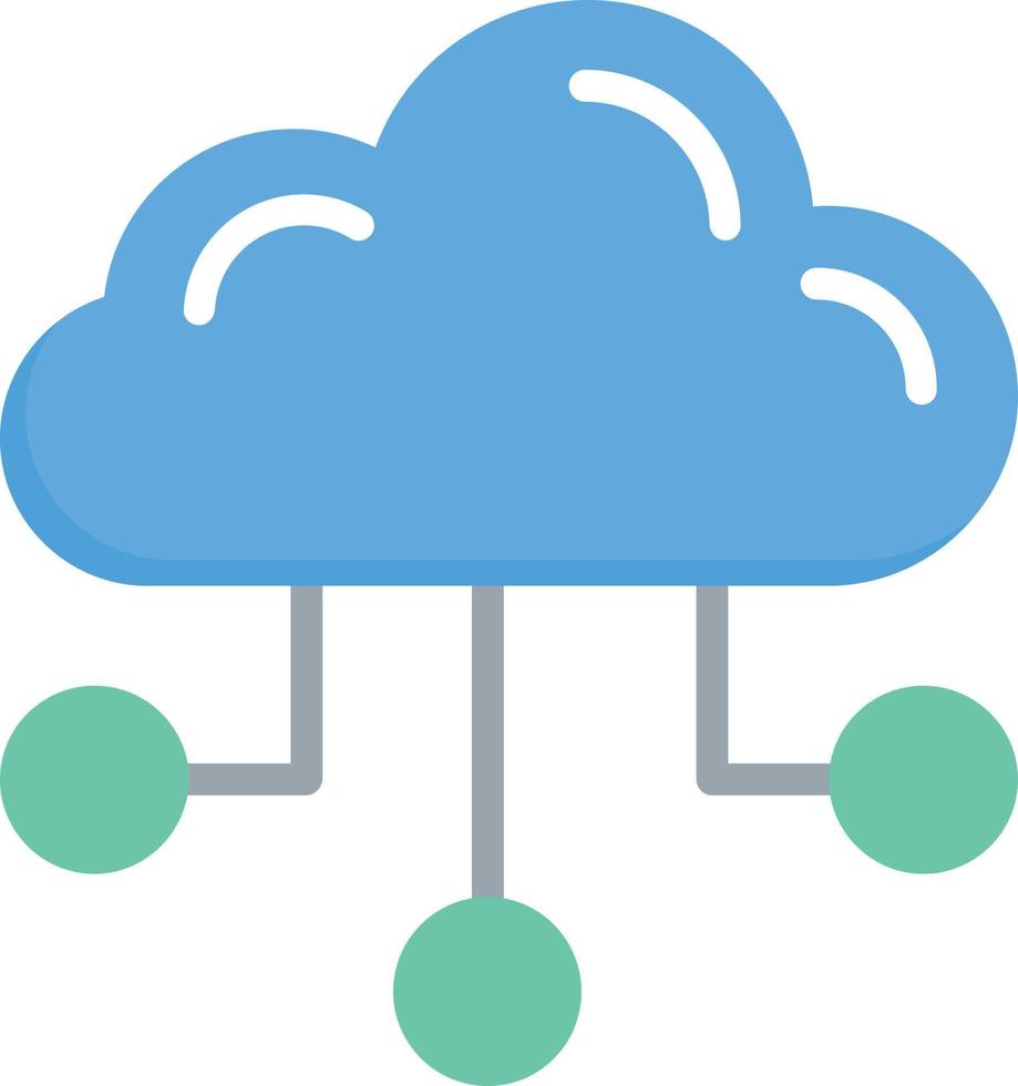 Computing cloud Flat Icon vector