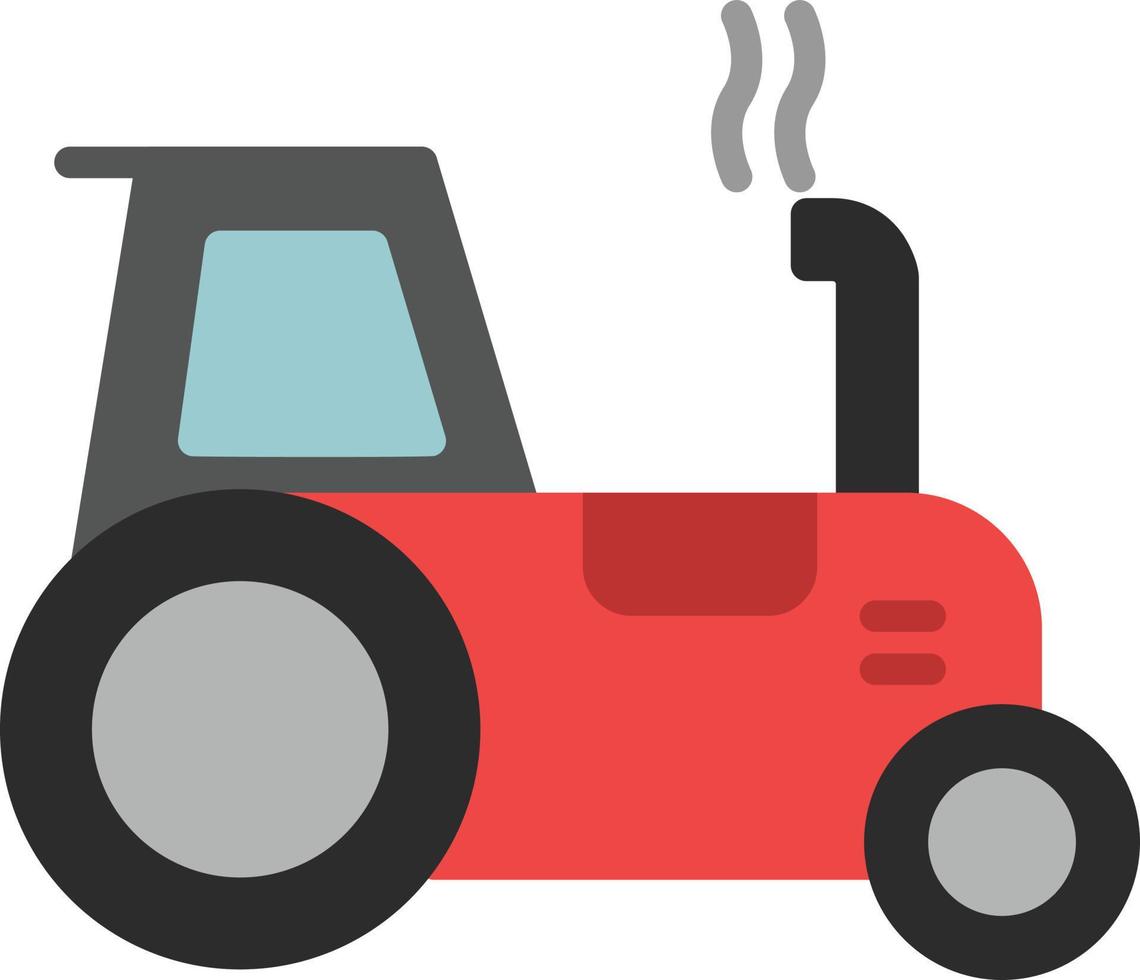 tractor, plano, icono vector